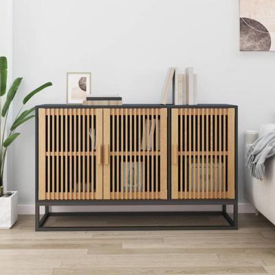 Dressoir 105x30x65 cm bewerkt hout zwart Dressoir 105x30x65 cm bewerkt hout zwart