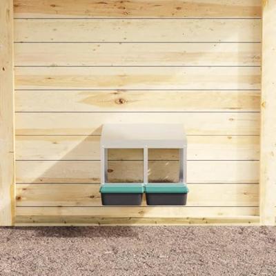 Kippennestkast 2 compartimenten wandmontage gegalvaniseerd staal Kippennestkast 2 compartimenten wandmontage gegalvaniseerd staal