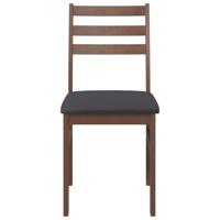 Eetkamerstoelen met kussens 2 st massief hout rubber bruin - thumbnail
