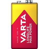 Varta 4722 Longlife Max Power 9V Block batterij 6LR61 (verpakt per stuk) Alkaline E-Block Batterijenideaal voor brandmelder rookmelder stemapparaat, rood - thumbnail