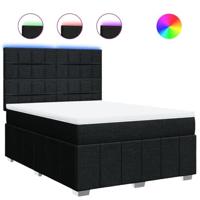 Boxspring met matras stof zwart 140x200 cm - thumbnail