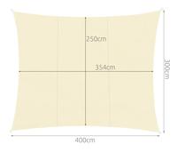 Schaduwdoek - 3x4 meter - Beige - thumbnail