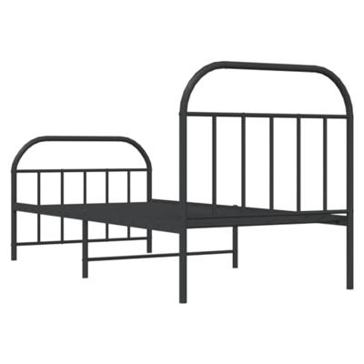 Bedframe met hoofd- en voeteneinde metaal zwart 90x200 cm Bedframe met hoofd- en voeteneinde metaal zwart 90x200 cm