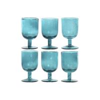 Set van bekers Home ESPRIT Turkoois Kristal 300 ml (6 Stuks) - thumbnail