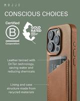 Mujjo Leather Wallet Case iPhone 15 Pro bruin - thumbnail