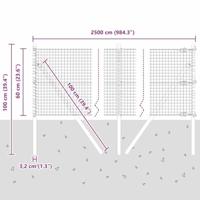 VidaXL Afrasteringspaal grijs 25 x 0,6 m (25 x 25 mm gaas) - thumbnail