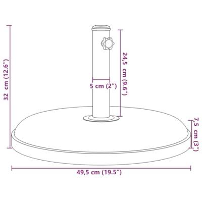 VidaXL Parasolvoet voor stokken van ø32/35/38 mm 25 kg rond