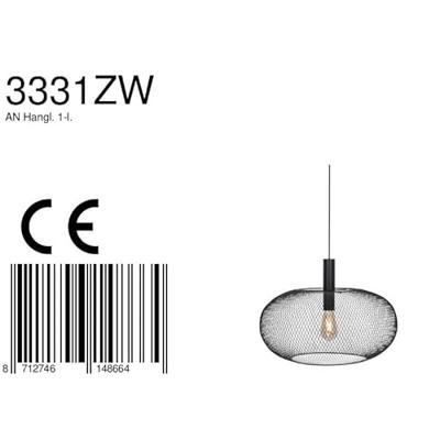 Steinhauer Zwarte hanglampCloud Ø 50cm - 3331ZW