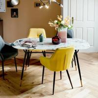 Artistiq Ovale Eettafel 'Nicky' 160 x 90cm, Marmerlook - thumbnail