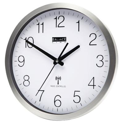 Balance HE-Clock-89 Aluminium Zendergestuurde Wandklok
