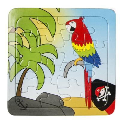 LG-Imports legpuzzel Piraat Papegaai junior hout 16 stukjes