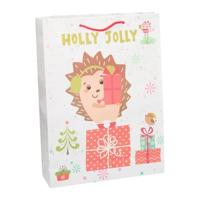 Geschenktas Kerst Egeltje, 34cm - thumbnail