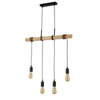 Searchlight 4-lichts hanglampWoody met hout - 95041-4BR - thumbnail