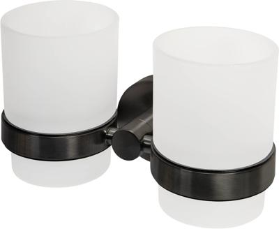 Haceka Kosmos Dubbele Bekerhouder - glas - gunmetal 1208734 Haceka Kosmos Dubbele Bekerhouder - glas - gunmetal 1208734