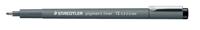 Staedtler pigment liner fineliner, beitelpunt, schrijfbreedte 2 mm, zwart - thumbnail