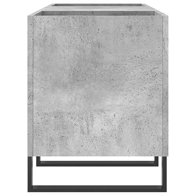 Platenkast 121x38x48 cm bewerkt hout betongrijs - thumbnail