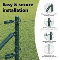 VidaXL Afrasteringspaal groen 10 x 0,6 m (13 mm gaas) staal en pvc - thumbnail