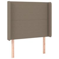 Hoofdbord met randen 147x16x78/88 cm stof taupe - thumbnail
