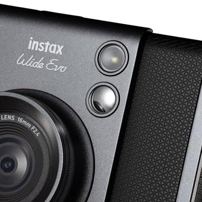 Fujifilm Instax Wide Evo Polaroidcamera Zwart Bluetooth, Geïntegreerde accu, Met ingebouwde flitser