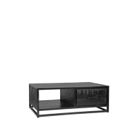 LABEL51 Salontafel 'Chili' Zwart Mangohout, 110 x 70cm - thumbnail