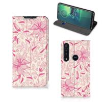 Motorola G8 Plus Smart Cover Pink Flowers - thumbnail