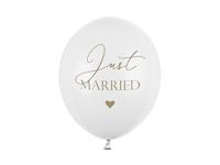 Pastel Ballonnen Bruiloft Puur Wit &apos;Just Married&apos; - 6 Stuks - thumbnail