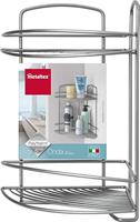 Metaltex onda badkamer-hoekrek 2 etages 22x22x35 cm zilver - thumbnail