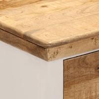 Dressoir 55x30x73 cm massief ruw mangohout wit en bruin - thumbnail