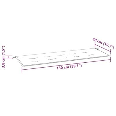 VidaXL Tuinbankkussen gestreept 150x50x4 cm oxford stof wit en blauw