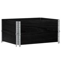 VidaXL Palletopzetranden 2 st 80x60 cm massief grenenhout zwart - thumbnail