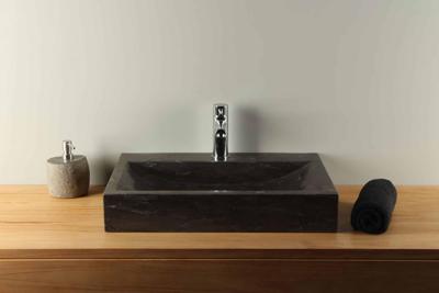 Waskom Natuursteen Hardsteen Rechthoek 60x40 cm Met Kraangat | BE-001mk