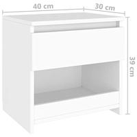 Nachtkastjes 2 st 40x30x39 cm spaanplaat wit - thumbnail