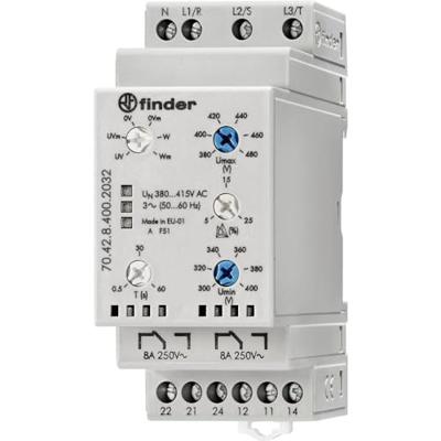 Finder 70.42.8.400.2032 Bewakingsrelais 380 - 415 V/AC 2x wisselcontact 1 stuk(s) Finder 70.42.8.400.2032 Bewakingsrelais 380 - 415 V/AC 2x wisselcontact 1 stuk(s)