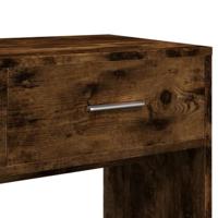 3-delige Kaptafelset bewerkt hout gerookt eikenkleurig - thumbnail