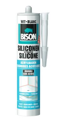 Bison Siliconenkit Acrylbaden Wit Crt 300Ml*12 Nlfr - 1491356 - 1491356