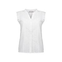 Geisha top met ruches wit - thumbnail