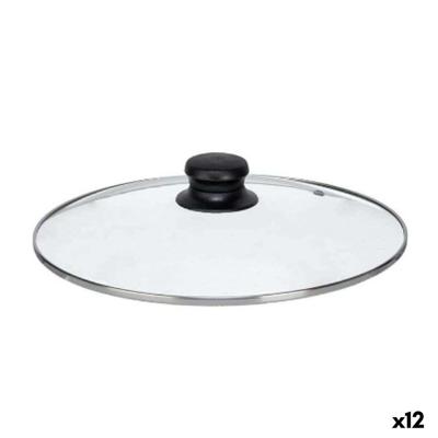 Pannedeksel Kinvara Transparant Zilverkleurig Zilver Metaal Glas Roestvrij staal Kristal Staal 26 cm 26,5 x 5 x 26,5 cm (12 Stuk