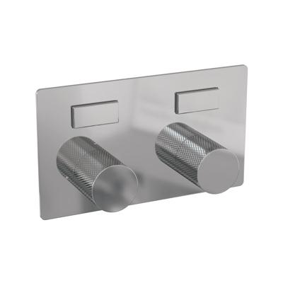 Brauer Chrome Carving - 2 weg - Inbouwthermostaat - Drukknoppen - In/afbouwdelen - Chroom
