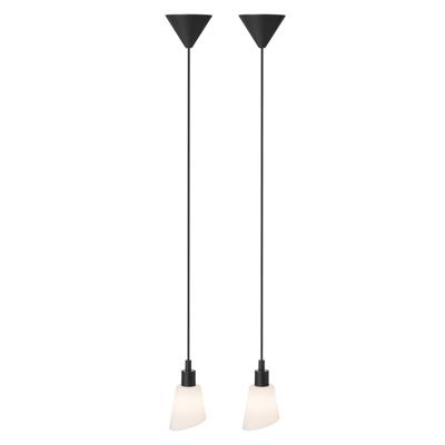 Set van 2 kleine zwarte hanglampen met glazen kappen Nordlux &apos;Molli&apos;