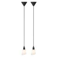 Set van 2 kleine zwarte hanglampen met glazen kappen Nordlux &apos;Molli&apos; - thumbnail