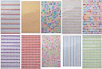 Creativ Company Stick-on strasstenen, d 4-6 mm, vel 16x9,5 cm, diverse kleuren, 10 vel/ 1 doos - thumbnail
