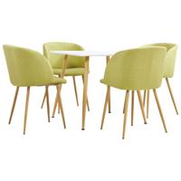 vidaXL 5-delige Eethoek stof groen - thumbnail