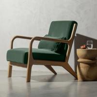 WOOOD Fauteuil 'Mark' Velvet, kleur Groen - thumbnail