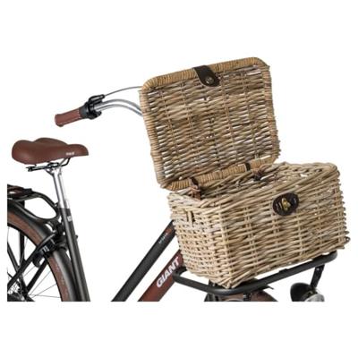 Rotan Fietsmand Met Klep Medium Naturel