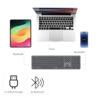 Hama Multi-Device-Tastatur-Maus-Set WKM-550, kabellos, Funk/BT, SW, QWERTZ DE Set met toetsenbord en muis Draadloos QWERTZ, Duits Zwart - thumbnail