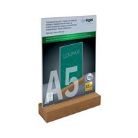 Sigel TA254 Tafelstatief Voor papierformaat: DIN A5 Glas (helder), Hout 1 stuk(s) - thumbnail