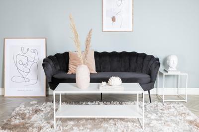 Nohr 3-zits Bank 'Yoni' Velvet, kleur Zwart