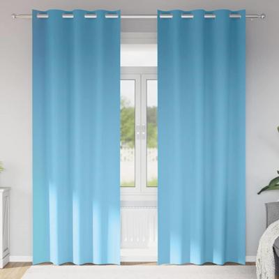 VidaXL Zwart-out gordijnen met ringen 2 pcs lichtblauw 260 x 140 cm