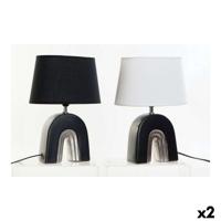 Bureaulamp DKD Home Decor Keramisch Zwart Polyester (20 x 20 x 31 cm) (2 pcs) - thumbnail