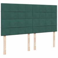 Boxspring met matras fluweel donkergroen 200x200 cm - thumbnail